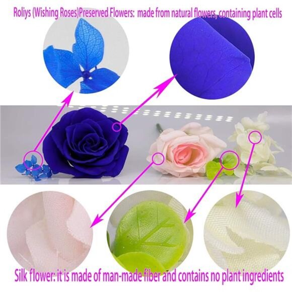 Preserved Real Roses with Colorful Mood Light Wishing Bottle, Eternal - Picture 4 of 7